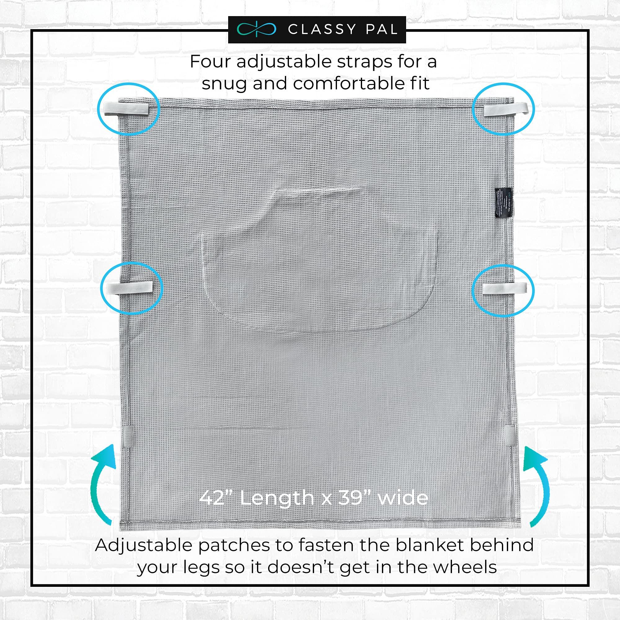 Classy Pal Classy Pal Lightweight Wheelchair Blanket, Waffle Weave Soft Blanket, 106cm L & 99cm W, Wheelchair Accessories, Grey Blanket, Elderly Gifts