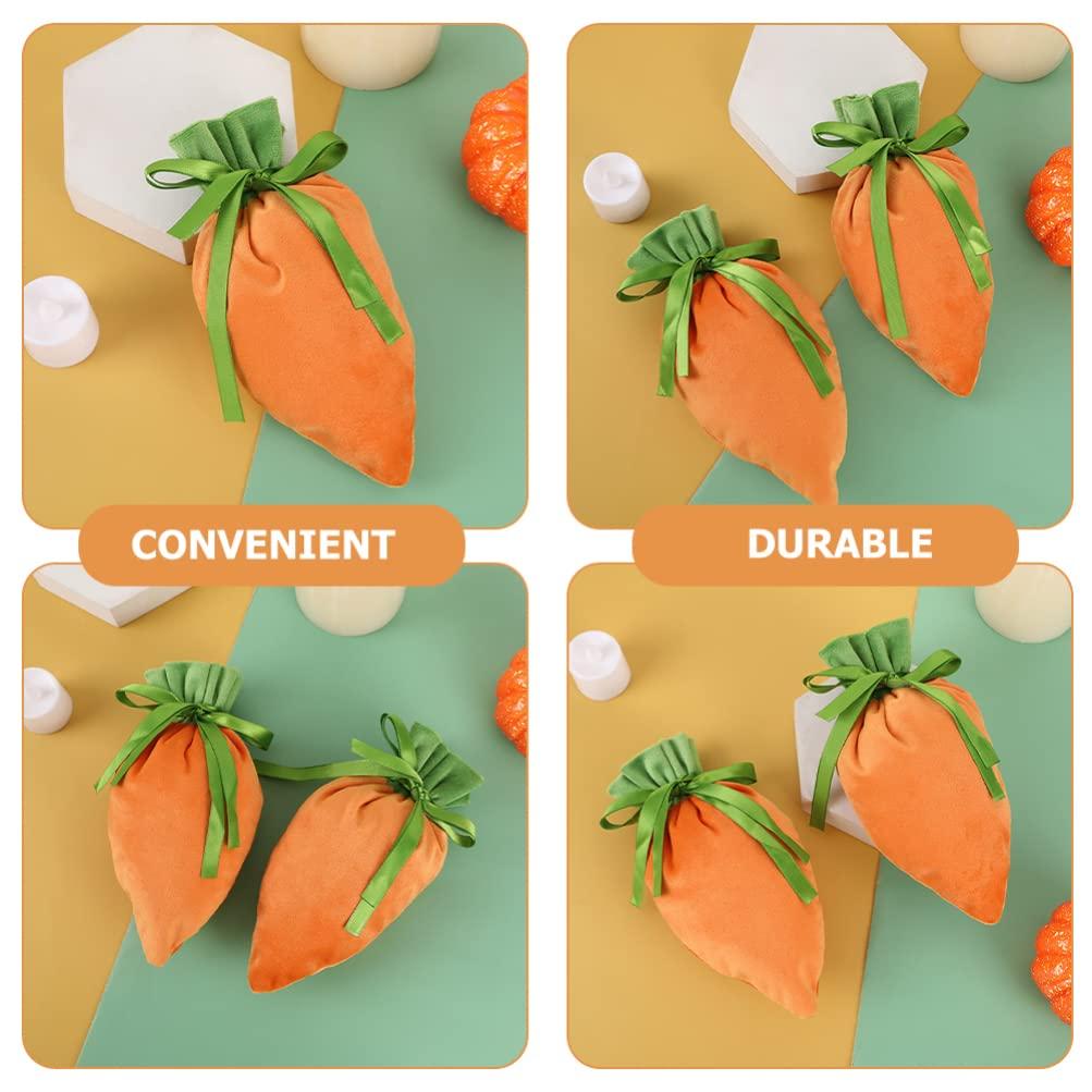 Didiseaon Didiseaon 4pcs Carrot Candy Bag Carrot Goody Bag Mini Carrot Treat Bags Easter Favor Bag Easter Bags Easter Goodie Bag Fabric Goody Bags Diy Sewing Bag Rabbit Eggs Cloth Child Food