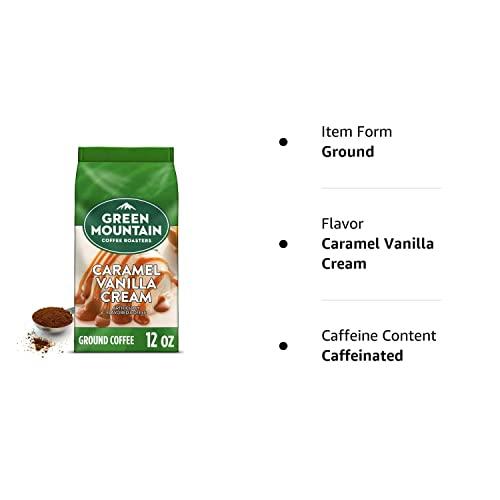Green Mountain Coffee Roasters Green Mountain Coffee Roasters, Caramel Vanilla Cream, Ground Flavored Coffee, Light Roast, Bagged 12oz.