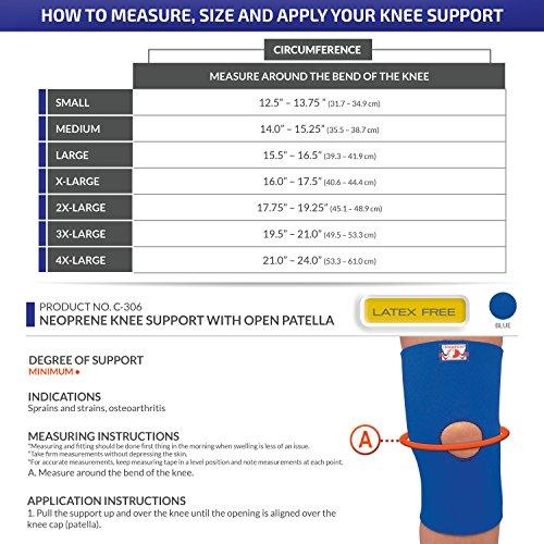 OTC OTC Knee Support, Open Patella, Neoprene, Black, Medium