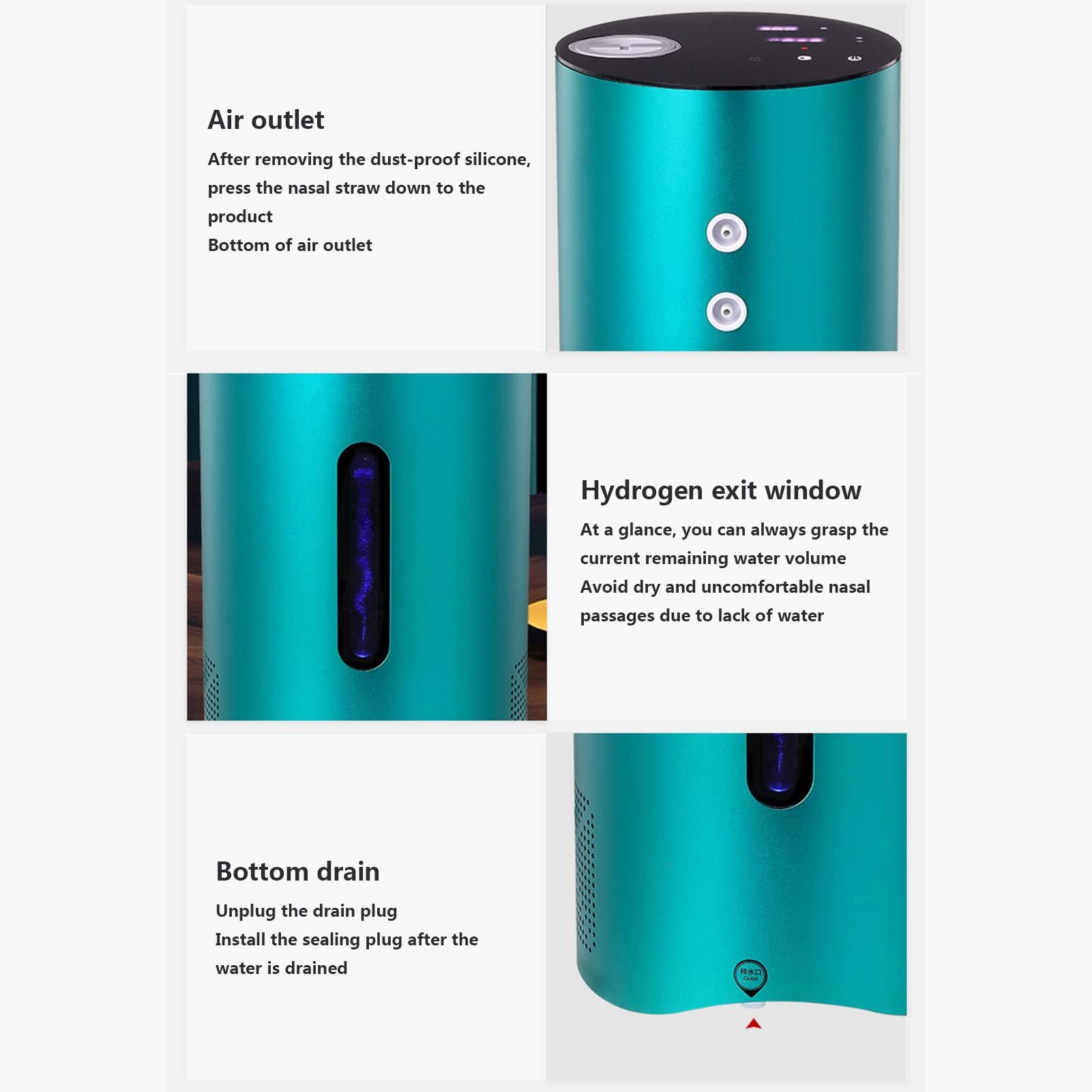 FXNFXLA FXNFXLA Hydrogen Inhalation Machine, 99.99% High Purity H2 Hydrogen Inhaler, 4 Hours Continuous H2 Supply, SPE/PEM Ionizer, for Home Office(Size:300ml/min,Color:Single Suction)