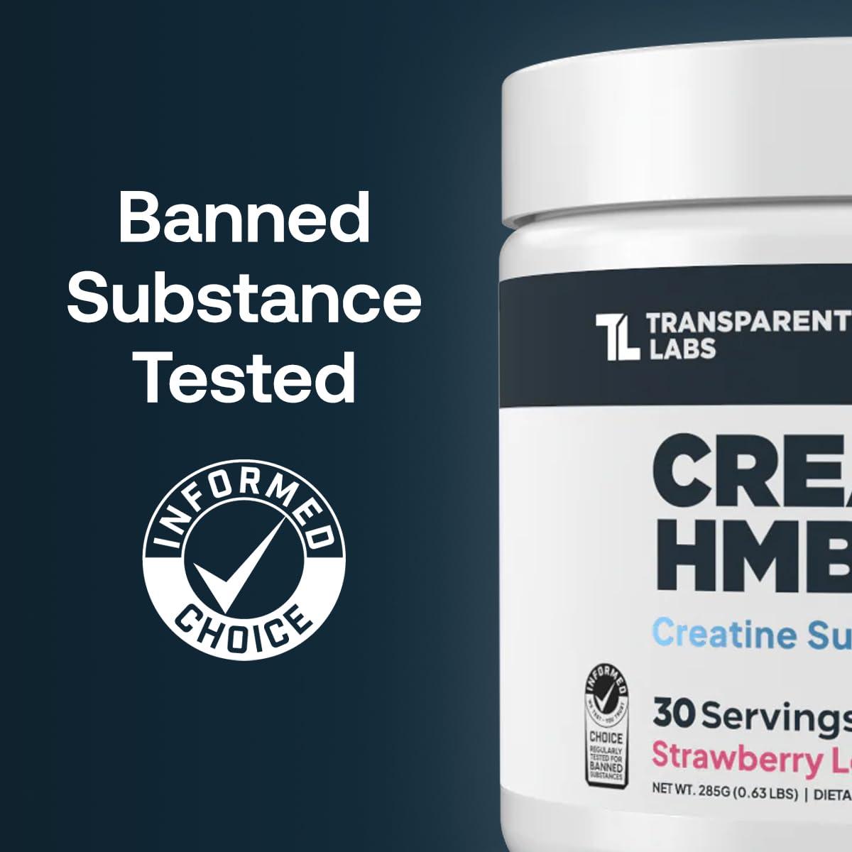 Transparent Labs Transparent Labs Creatine HMB - Creatine Monohydrate Powder with HMB for Muscle Growth, Increased Strength, Enhanced Energy Output, and Improved Athletic Performance - 30 Servings, Unflavored