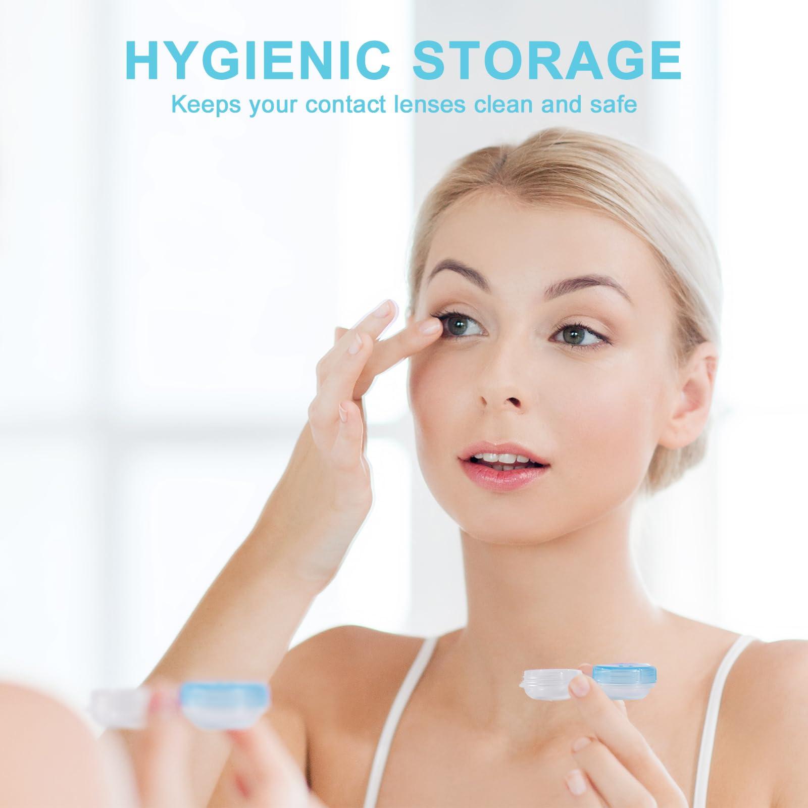 KAOPET KAOPET 50 Pack Contact Lens Cases, Transparent Contact Cases Bulk in 5 colors, Cute Contact Lenses Case Leak-proof, Eye Contact Case for Home and Travel