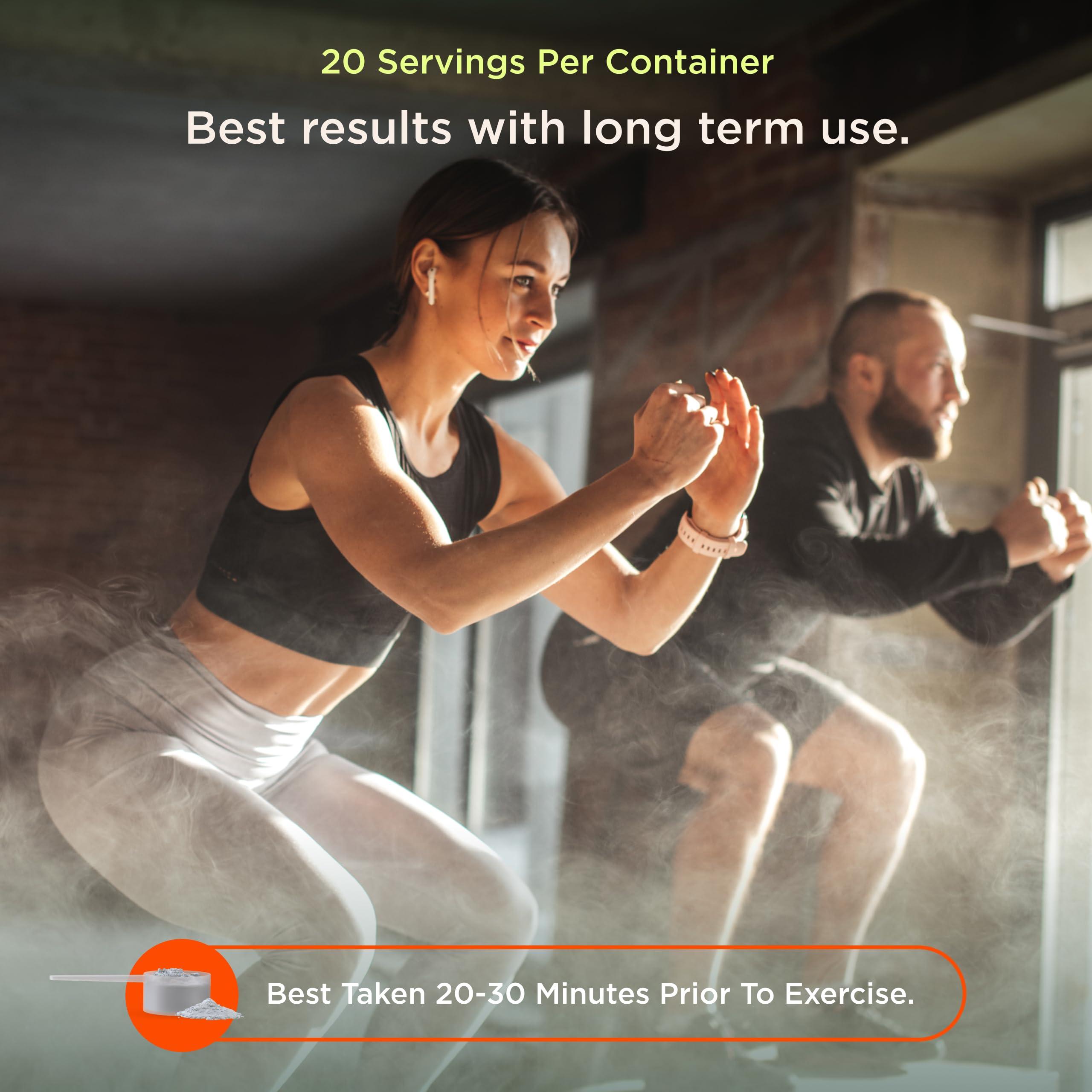 The Genius Brand Genius Energized Pre Workout Powder, Sour Cherry - Caffeine Free Pre-Workout Booster Supplement with Beta Alanine & Alpha GPC - No Artificial Sweetener or Dyes