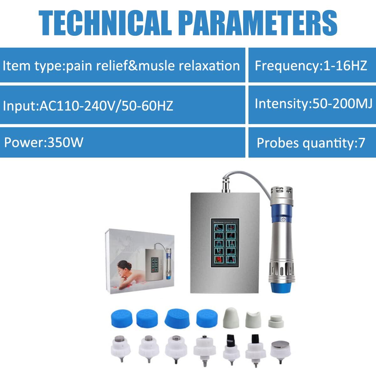 Nulatool Nulatool Shockwave Therapy Machine Body Muscle Relaxation Massager Tool Shock Wave Pain Relief with 7 Heads-SW18A