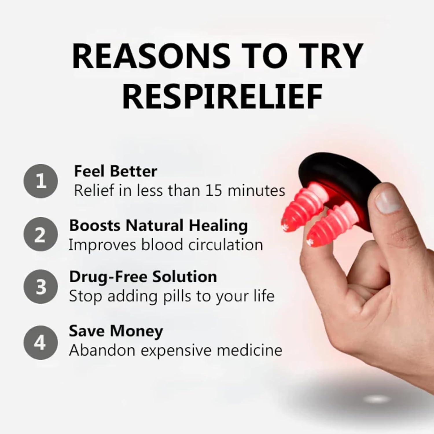 DENERASS Colds Red Light Therapy for Nose, RespiRelief Red Light Nasal Therapy Instrument, RespiRelief Red Light Nasal Therapy Device, Red Light Therapy for Nose (3 Pcs)