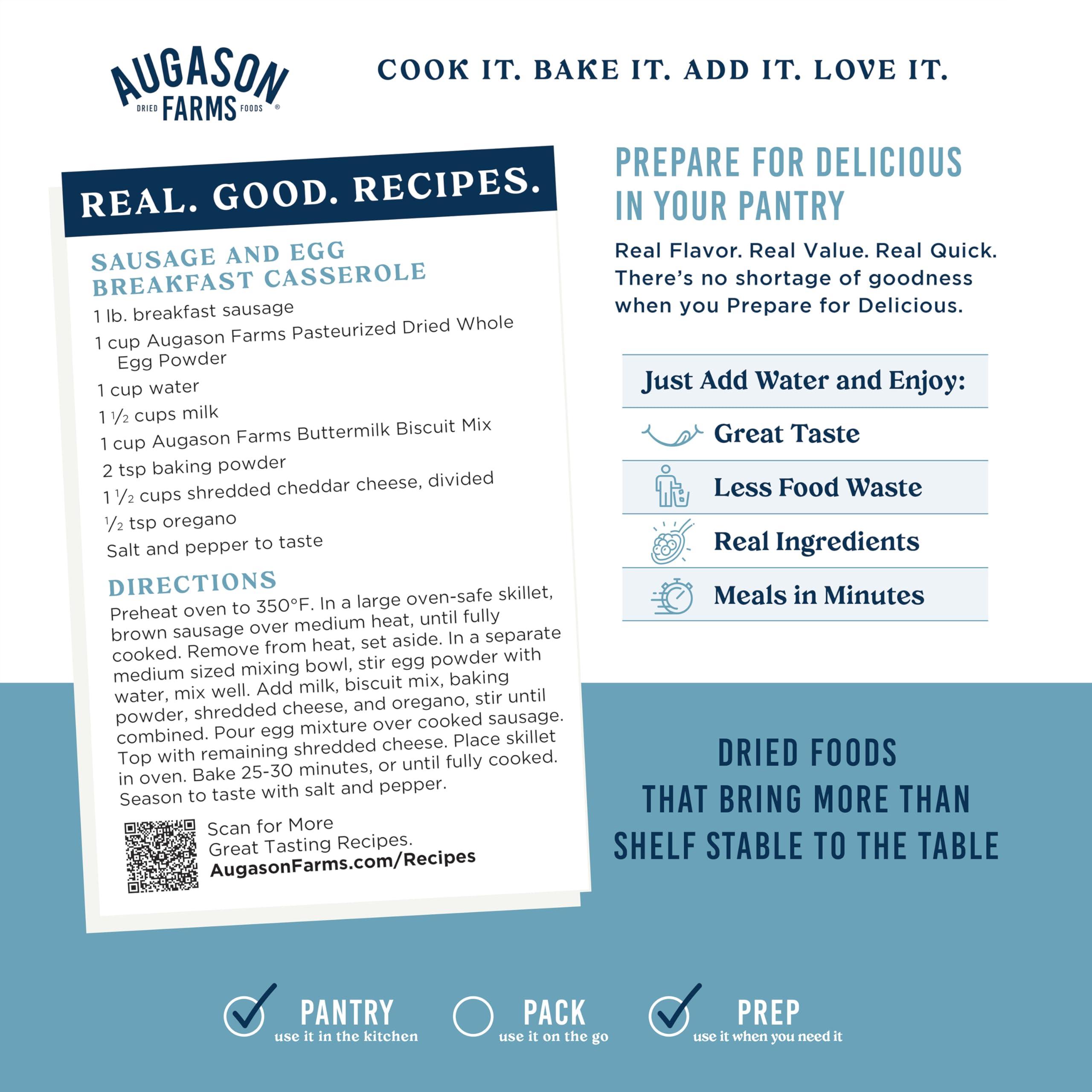 Augason Farms Augason Farms Pasteurized Dried Whole Egg Powder Can, Real Eggs, Emergency Food Supply, Everyday Meals, 85 Servings