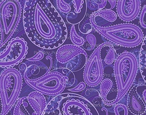 Art of Eric Gunty 1/2 Sheet - Purple Paisley Birthday - Edible Cake/Cupcake Party Topper - D20435