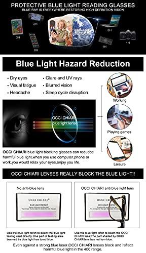 OCCI CHIARI OCCI CHIARI Anti Blue Light Reading Glasses Computer Games Eyewear Rx Frame 1.0 1.5 2.0 2.5 3.0 3.5 4.0(100)