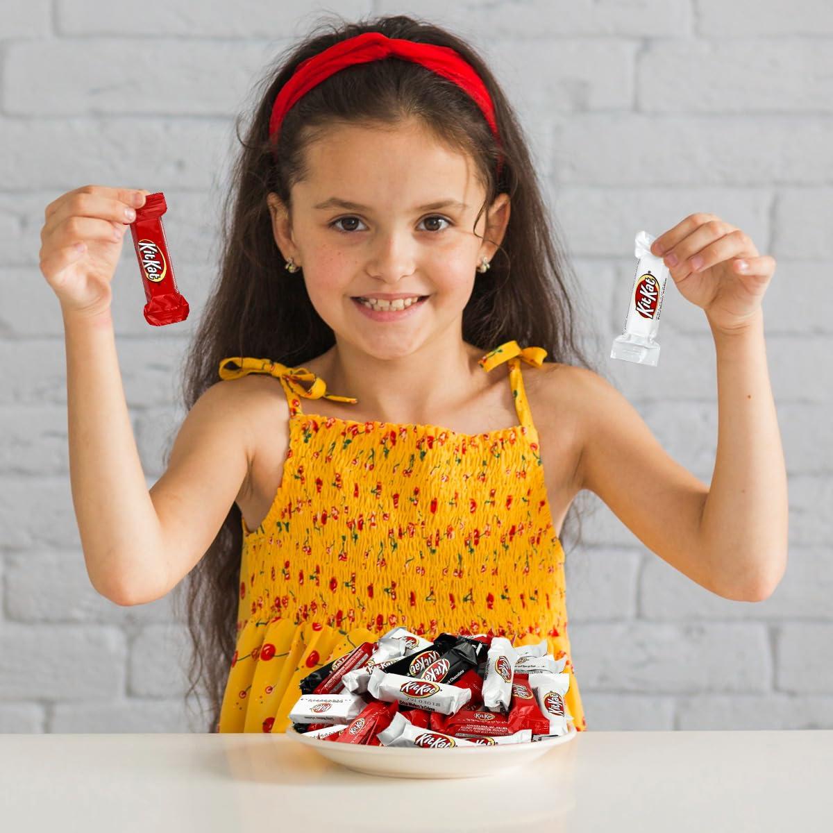 Buha Sweets KIT KAT Miniatures Assorted Chocolate and White Creme Wafer Candy Bars in Bulk for Party Favors - Individually Wrapped Kitkat Candy Bars Fun Sharing Size Perfect for Snacking, Adults and Kids (5 Pounds)