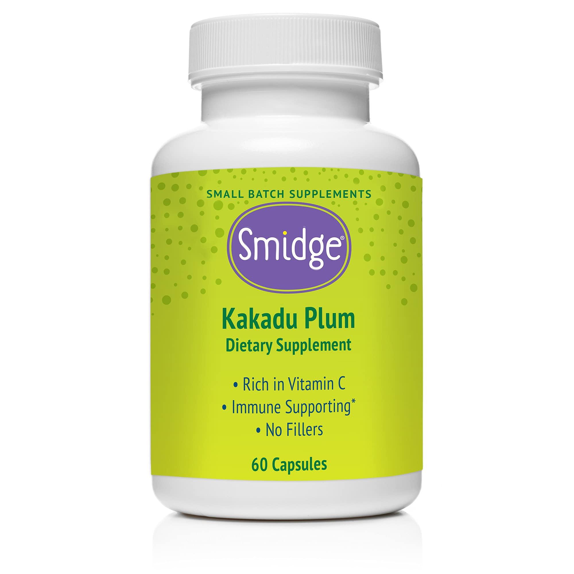 Smidge Smidge Kakadu Plum Capsules, 60 ct. Pure, Non-GMO Vitamin C from Australian Kakadu Plum. No Fillers, No Ascorbic Acid