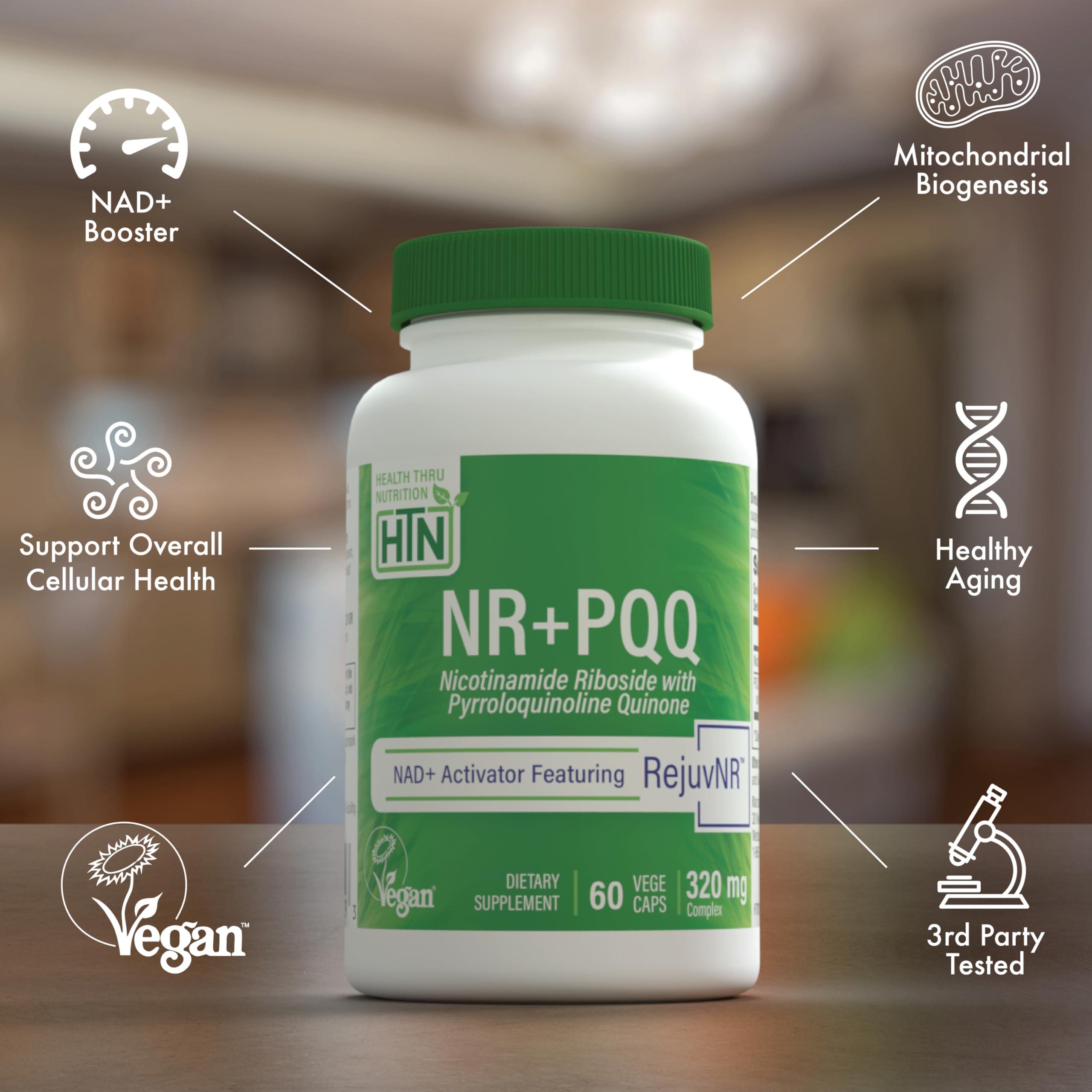 Health Thru Nutrition Health Thru Nutrition NAD+ Activator | NR with PQQ | 300mg Nicotinamide Riboside + 20mg PQQ | Mitochondria Maximizer | Non-GMO | Pack of 60