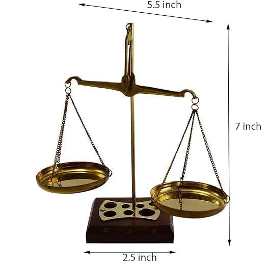 Generic Vintage Weighing Machine with Weight Capacity of 50 Grams (6.5 * 3 * 7.5 inch) Small Brass Weight Scale Brass 50 Grams Tarazu/Vintage Old Traditional Goldsmith Weight Mechanical