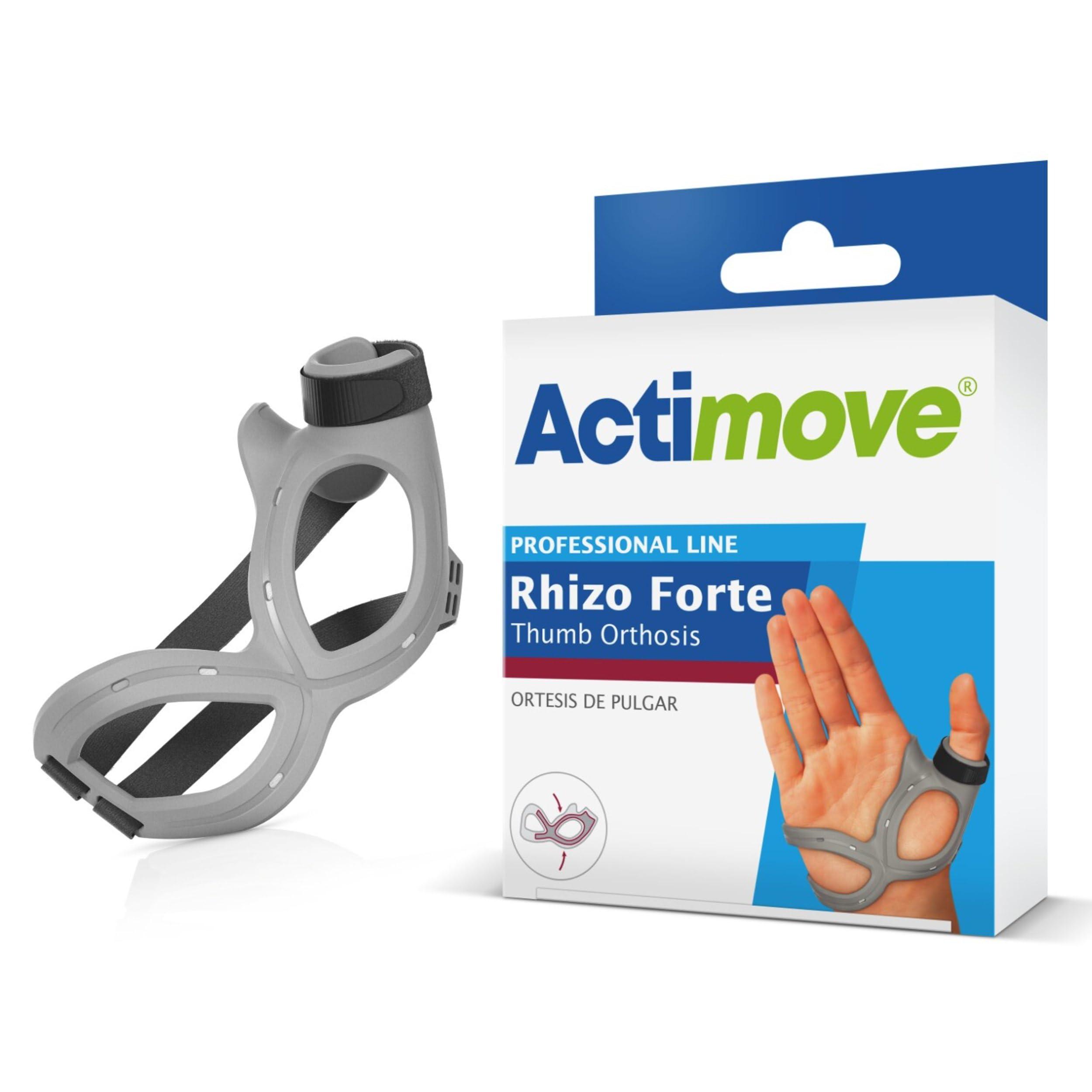 BSN Medical Actimove Professional Line Rhizo Forte Thumb Orthosis Thumb Brace for Osteoarthritis, Skiers Thumb, Rheumatoid Arthritis, Sprains Patented Design Right Hand Gray, Medium
