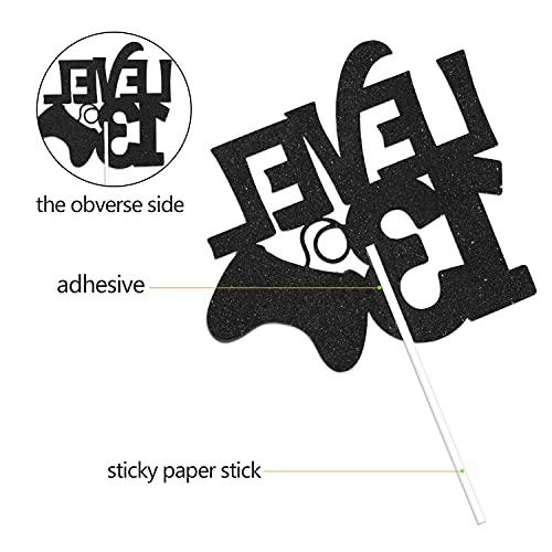 Caiwowo Level 13 Game Birthday Cake Topper - Video Game Boy's 13th Birthday Level Up Party Blue Cake Supplies - Game On Winner Gaming Party Decoration