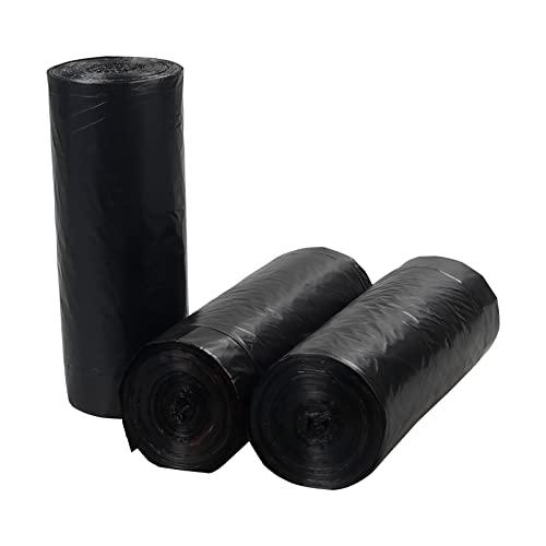 Uumitty Uumitty 3 Gallon Drawstring Trash Bags, Flat Bottom Garbage Bag (Black, 110 Counts/ 3 Rolls)