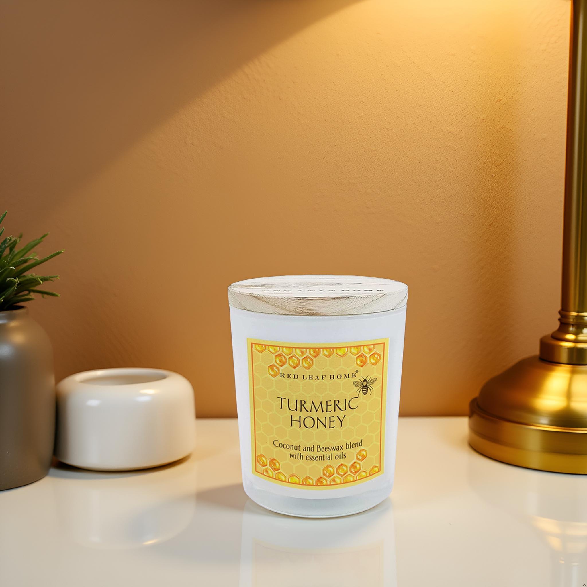 Red Leaf Home Red Leaf Home Turmeric Honey Candle, Large | Honeycomb Collection, Aromatherapy, Gift | 15.5oz Jar