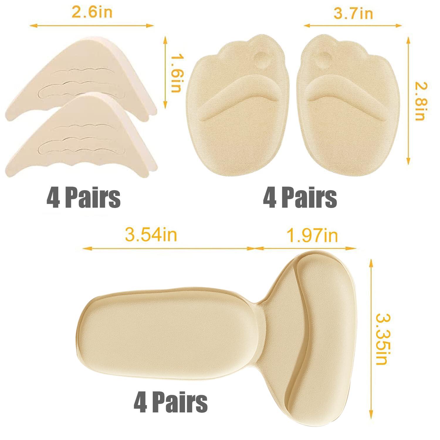 LHHXX33 12 Pairs Heel Grips Heel Inserts for Women, Shoe Filler for Too Big Shoes women Heel Pads, Toe Inserts for Shoes Too Big Blisters Relieve Pain