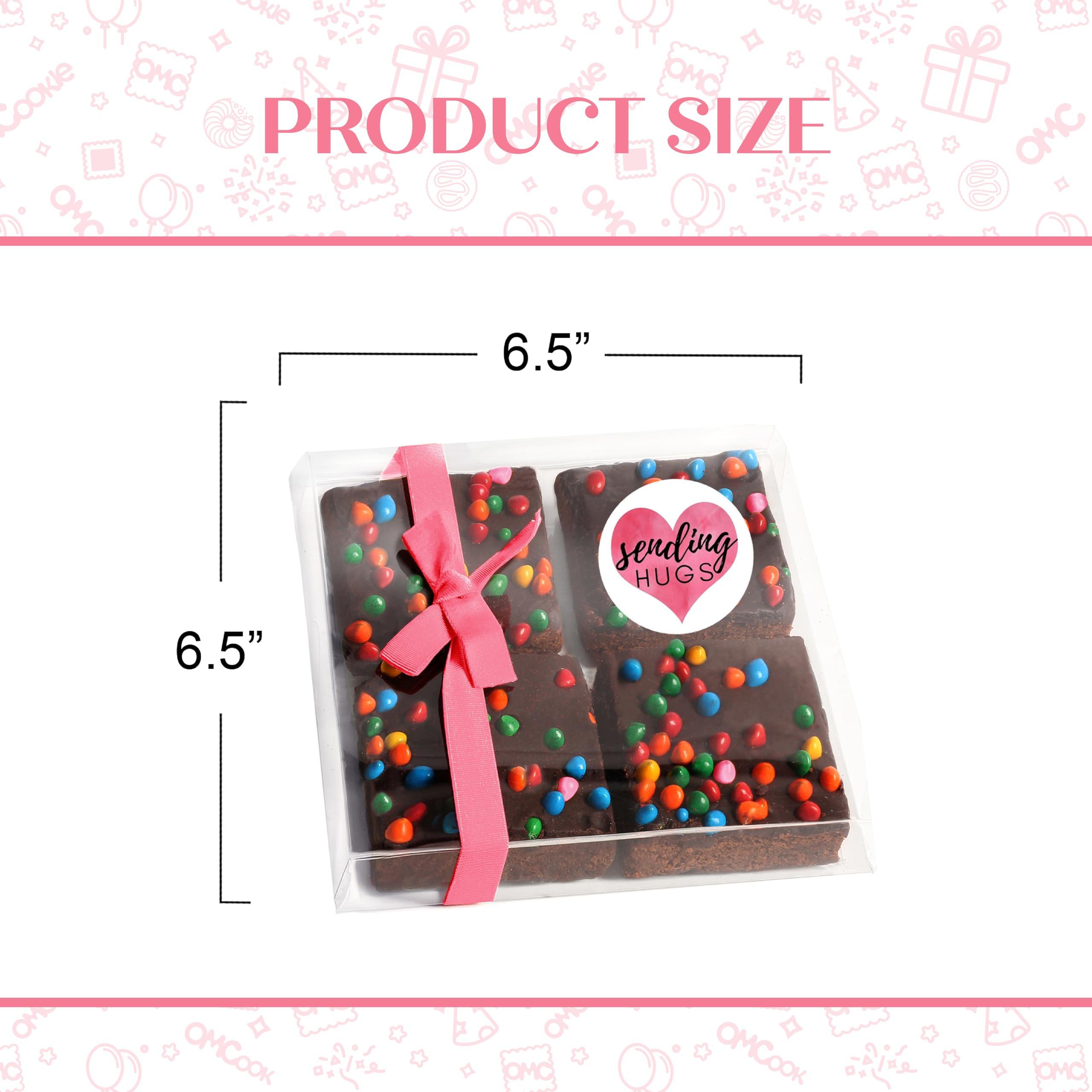 OMCookie Sending Hugs Gift Basket Care Package Chocolate Brownies Food Gift For Women | Nut Free Dairy Free | Sending Love