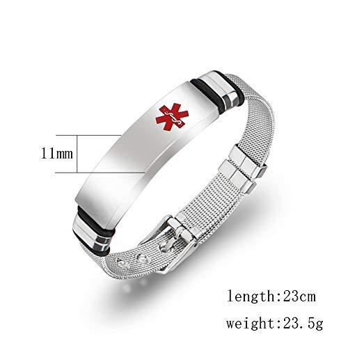 ZKXXJ ZKXXJ Medical Alert ID Bracelets Pacemaker for Men Women Stainless Steel Medical Sign Identification Bracelet Health Alert Bracelet Allergy Awareness Bracelets,Adjustable