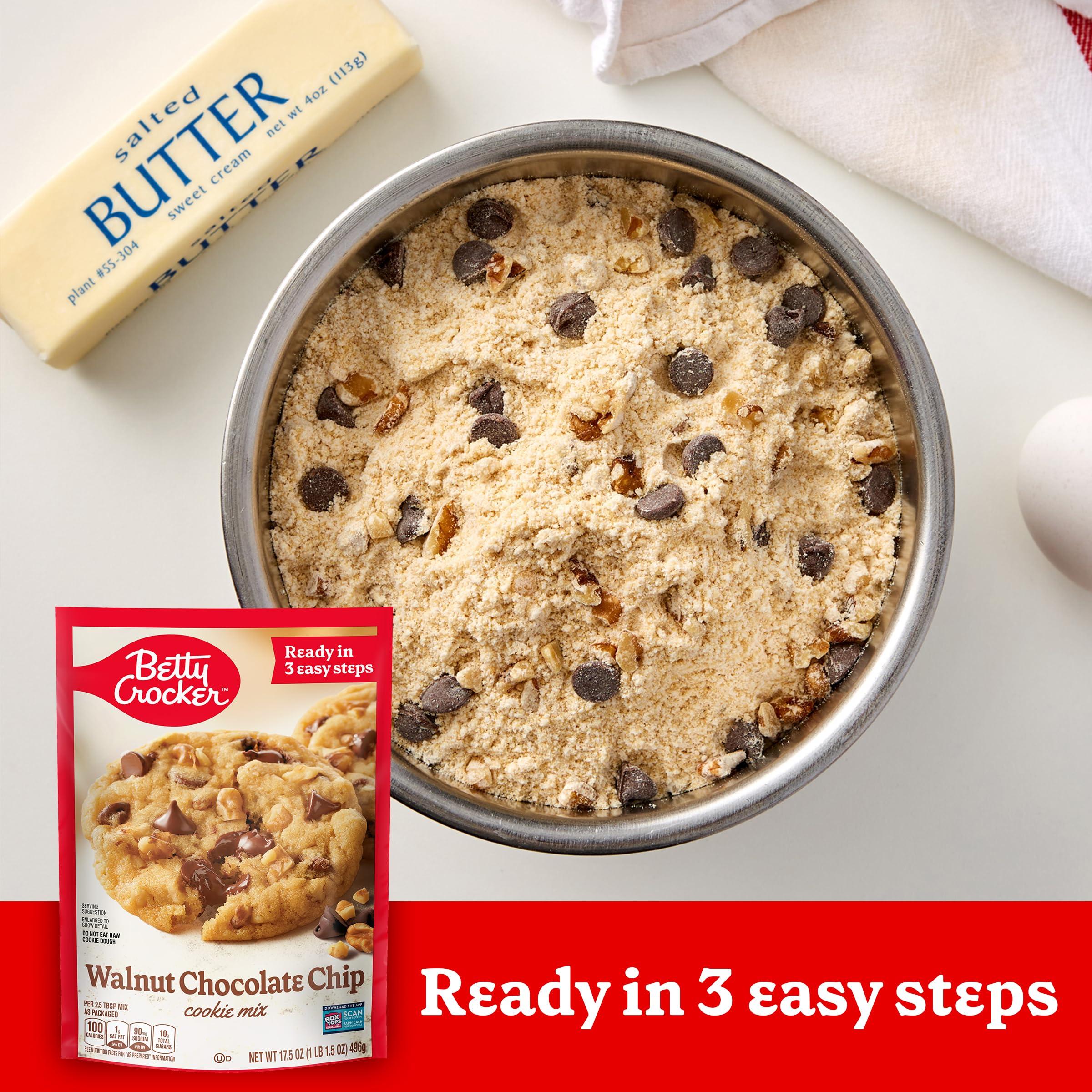 Betty Crocker Betty Crocker Walnut Chocolate Chip Cookies, Cookie Baking Mix, 17.5 oz