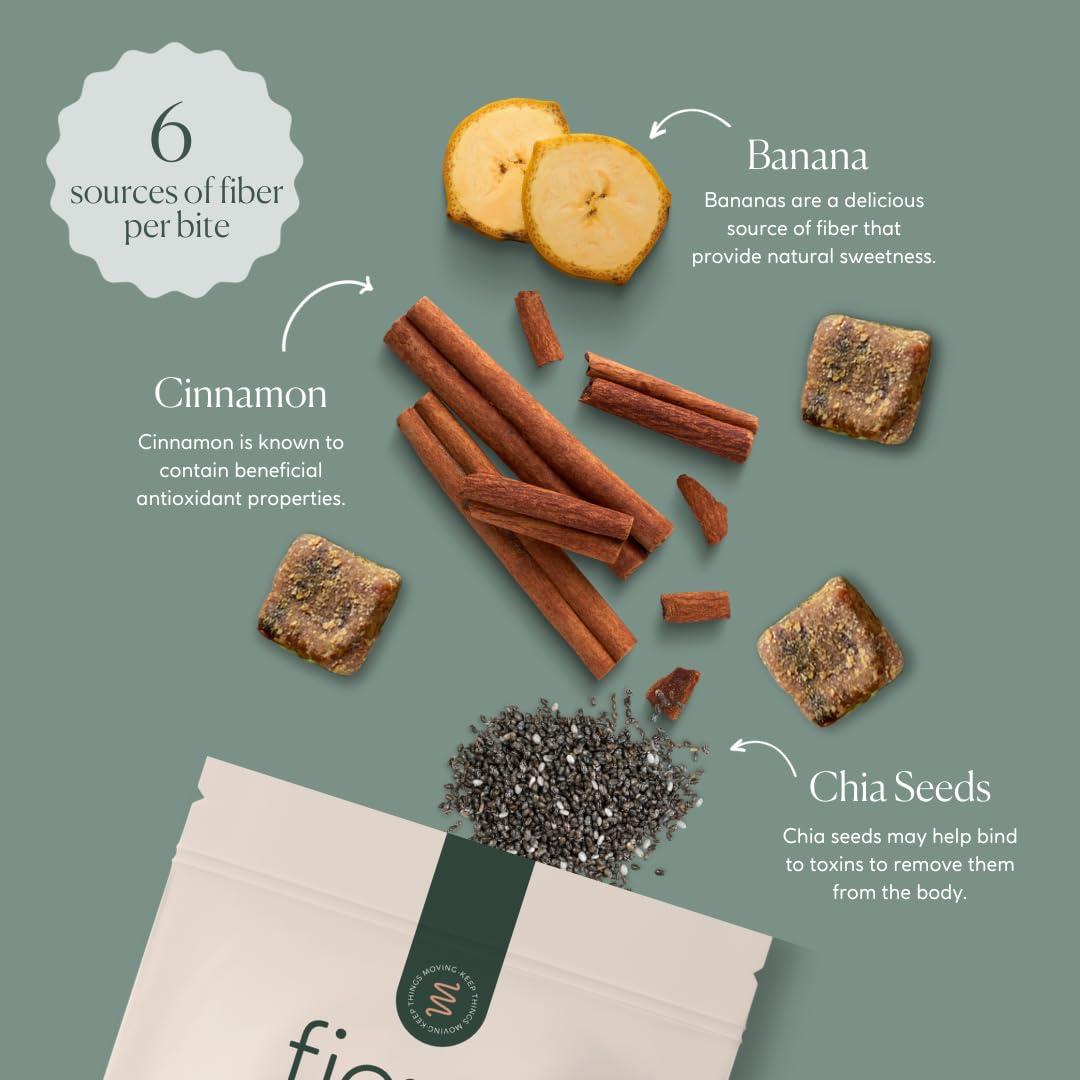 Fiome Fiome Fiber Supplement - 5g Daily Fiber Bite - Supports Regularity, Digestion and Gut Health - All Natural Ingredients, Banana Cinnamon Flavor, 30 Servings