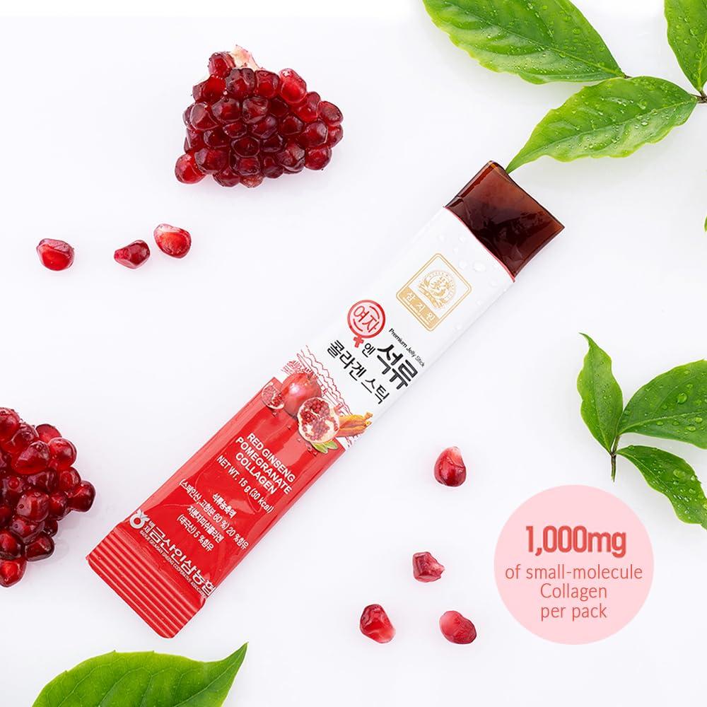 Baekje Korean Beauty Baekje Geumsan Women's Pomegranate Collagen Jelly Stick 5.1oz / 30 Count (5 Pack)