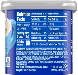 MAXWELL HOUSE Maxwell House International French Vanilla Sugar Free Cafe Beverage Mix 4 oz Canisters, Pack of 4