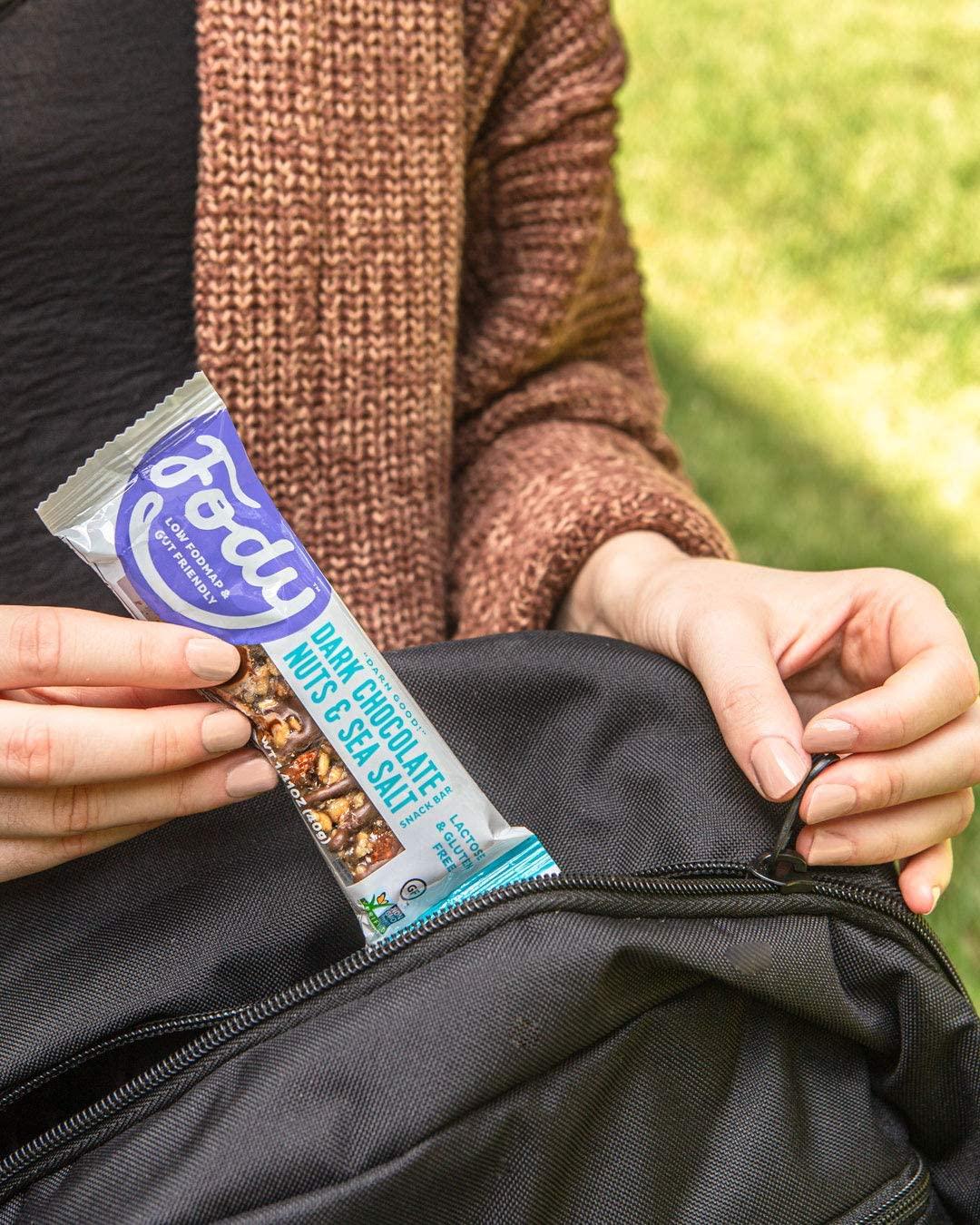 FODY Food Co Fody Foods Vegan Protein Nut Bars, Dark Chocolate Nuts and Sea Salt Flavor, 6g Protein per Bar, Low Fodmap Certified, Sensitive Recipe, Gut & IBS Friendly, 12 Count