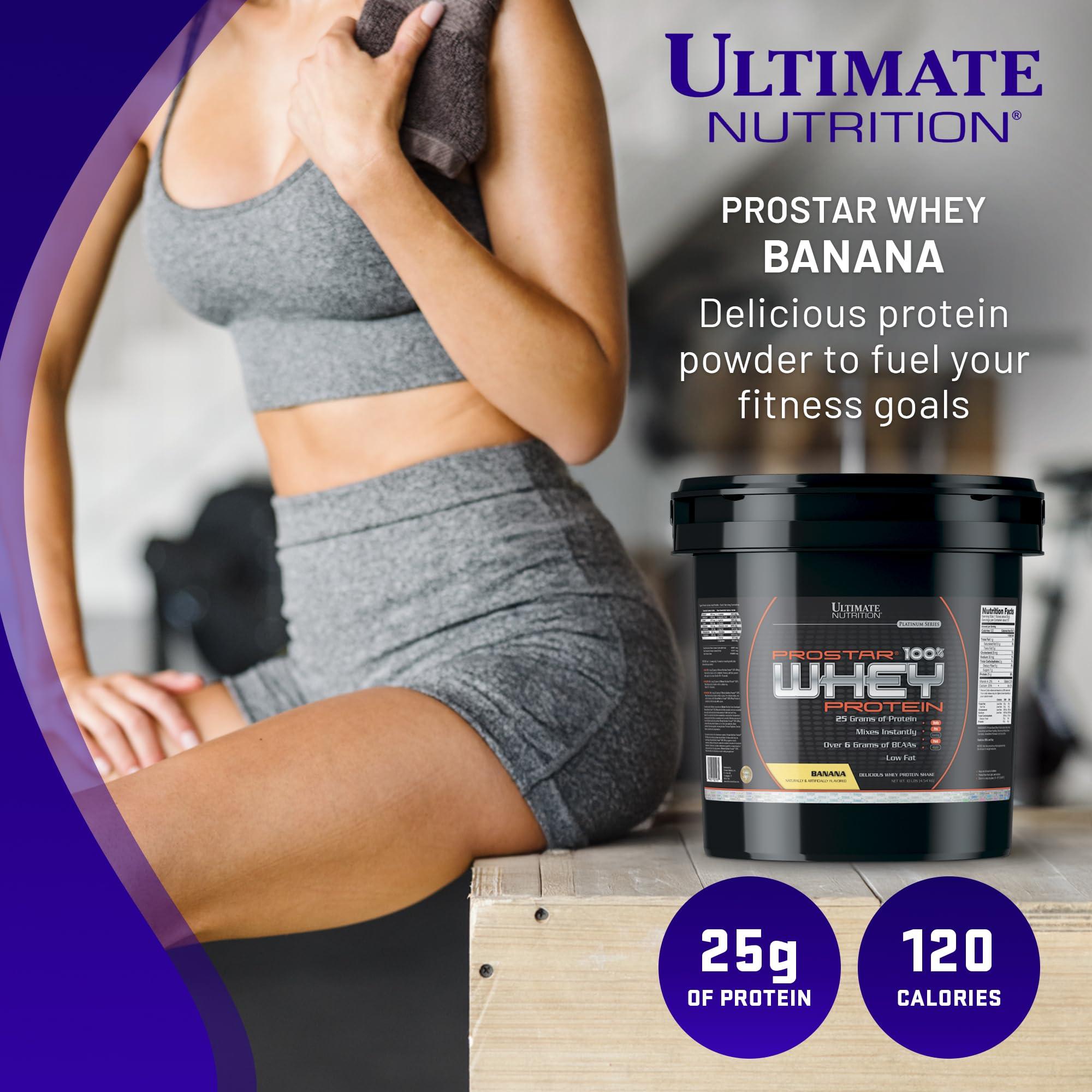Ultimate Nutrition Ultimate Nutrition Prostar Whey Protein Powder Isolate, Banana - Low Carb, High Protein Powder Shake for Muscle Gain & Recovery - Low Sodium, Low-Fat & Keto Friendly - 10 lbs Bucket