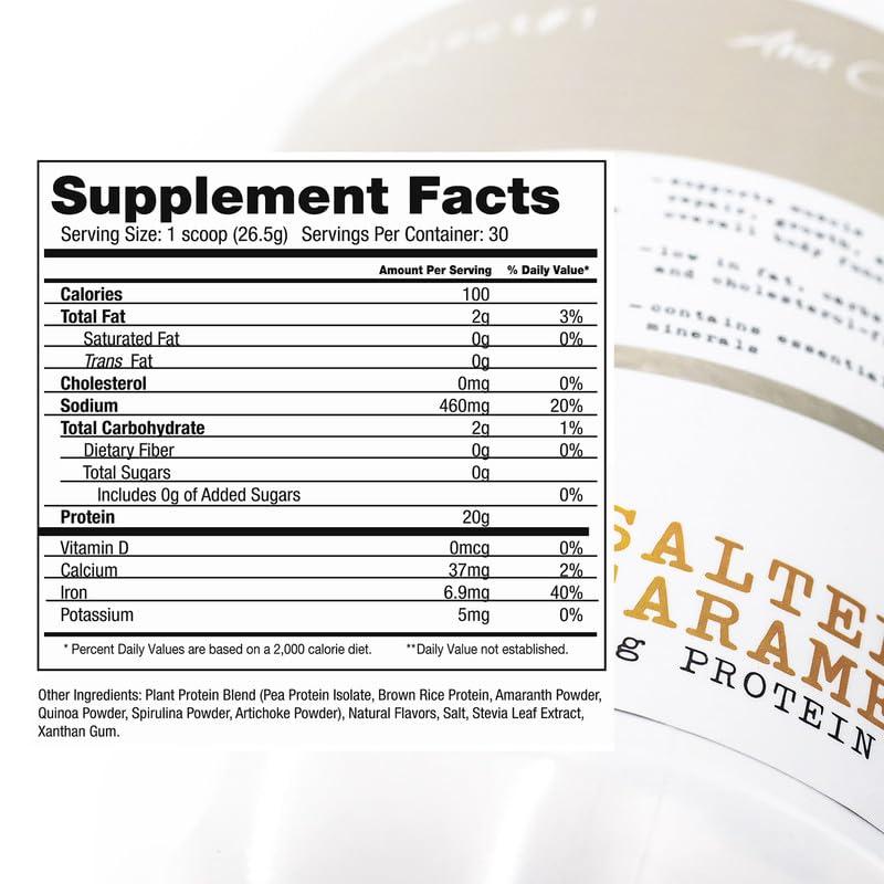 Project #1 Premium Vegan Protein Powder - Plant-Based, Protein per Serving, Gluten-Free, Soy-Free, Sweetened with Stevia (Salted Caramel) | Vegan | Organic Protein Powder