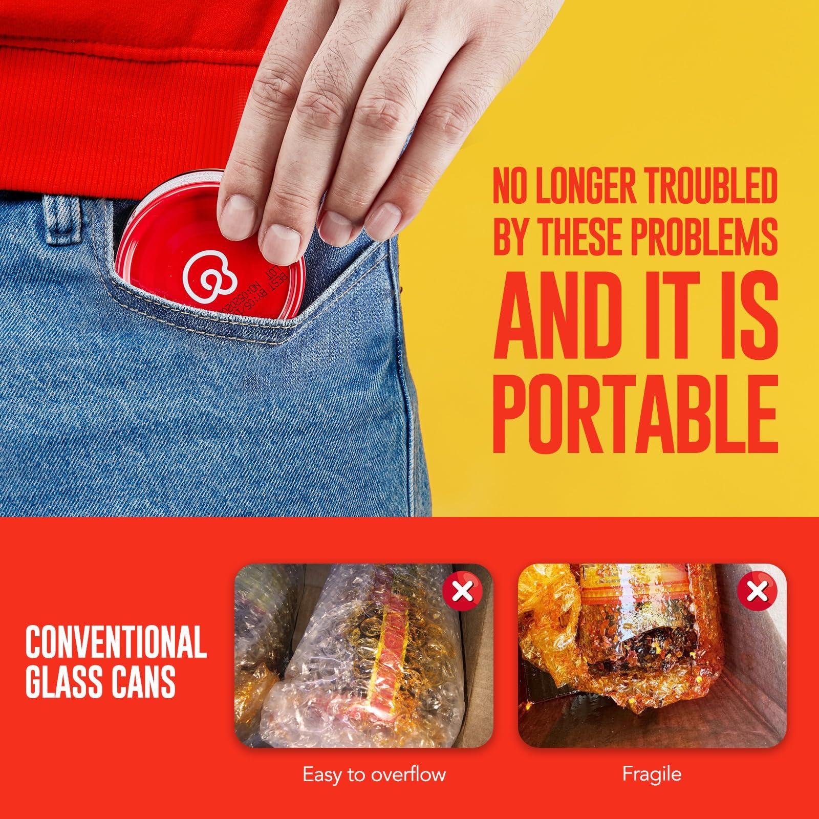 GOOD LUCK GOOD LUCK Mushroom Hot Sauce, Spicy Chili Oil and Chili Paste with High-Grade Mushroom Instant Mushroom Sauce, Chopped Chili Sauce,Fresh Pepper,Soybean,Garlic