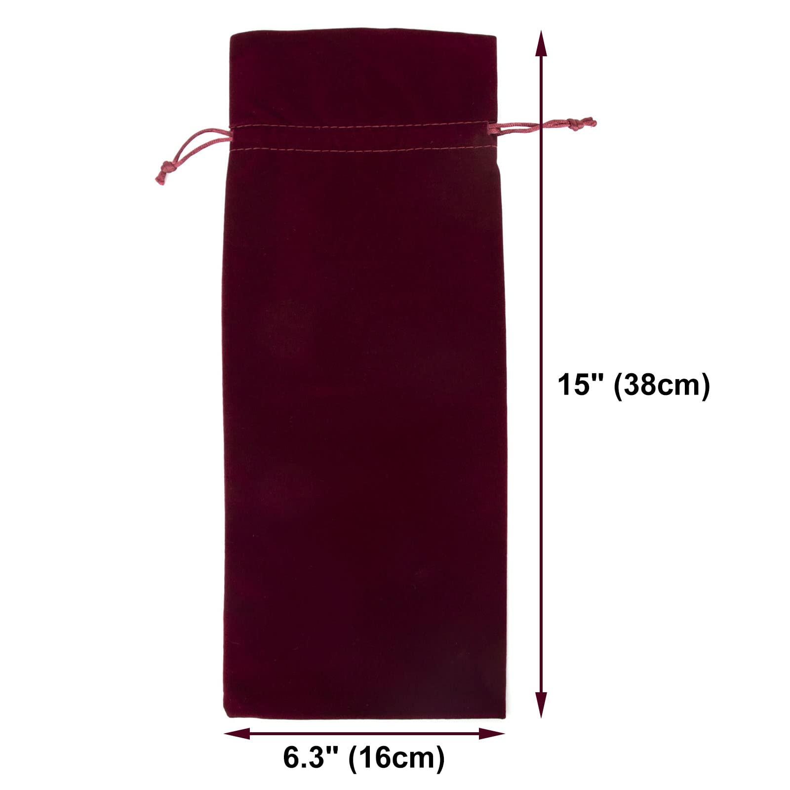 TOPTIE TopTie 12 PCS Velvet Wrap Bags for Wine Bottle 750ml, 6.3 x 15 Inches Drawstrings Bags, Wedding Party Accessories