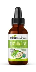 Herbal Graviola Herbal Goodness Graviola Soursop Leaf Extract | Organic Guanabana Leaves for Cell Support, Immune Boost, and Strong Cell Regeneration | Soursop Bitters USDA Organic Kosher - 1oz