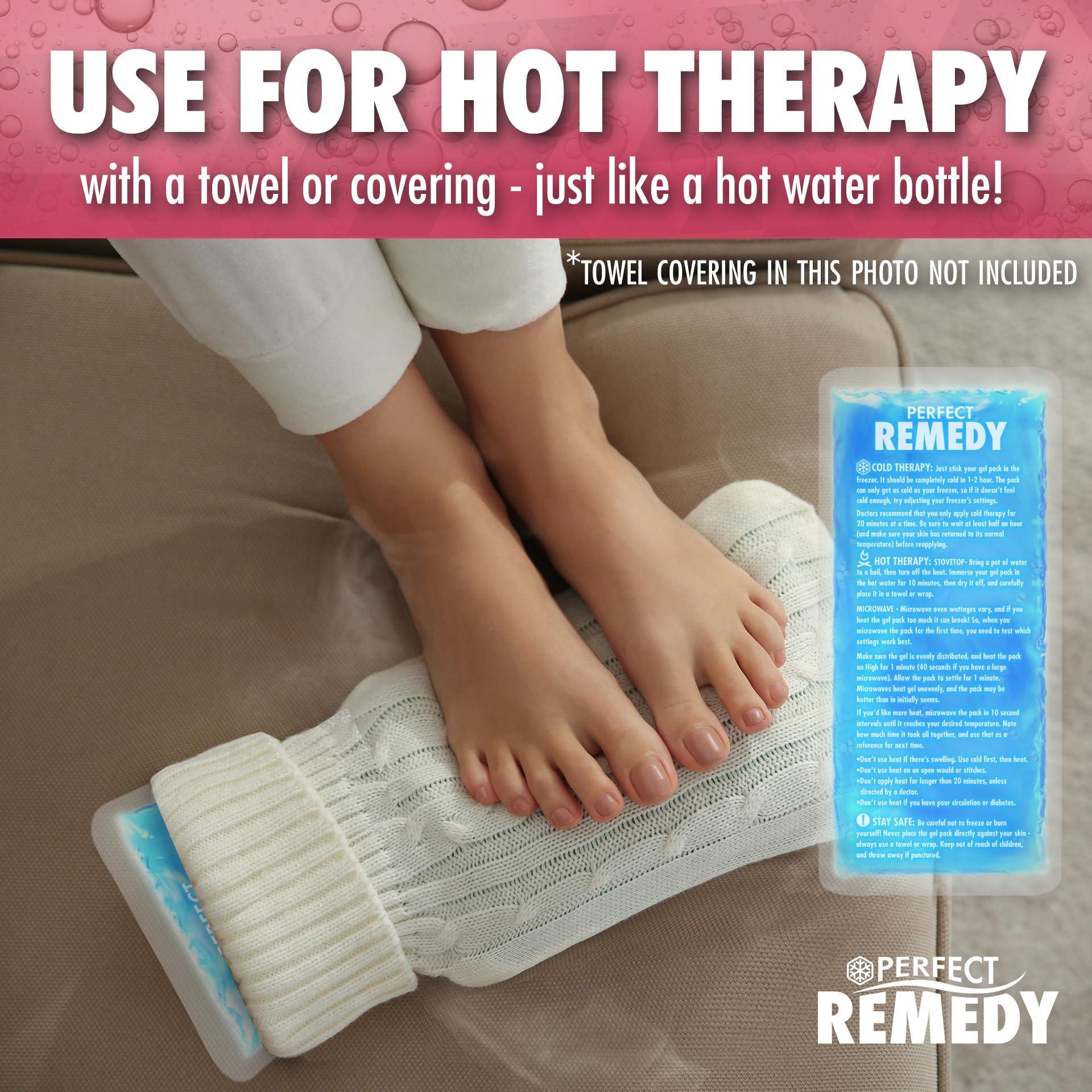 Perfect Remedy 2 Pack Reusable Ice Packs for Injuries Gel, Soothing Flexible Ice Packs for Injuries, Reusable Hot and Cold Pack for Pain Relief, Hot Water Bottles Alternative, Ice Packs Gel (Pink, Regular)