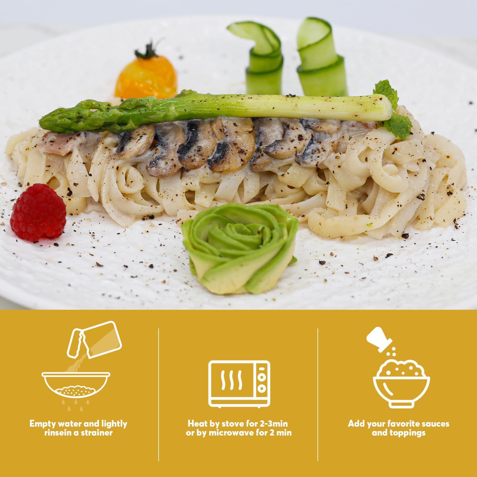 YUHO YUHO Shirataki Konjac Noodles Fettuccine Keto Pasta Gluten Free Low Carbs Vegan Fat Free Plant Based Noodle for Quick Dinner Meals, 8 Pack Inside, 53.61 Oz