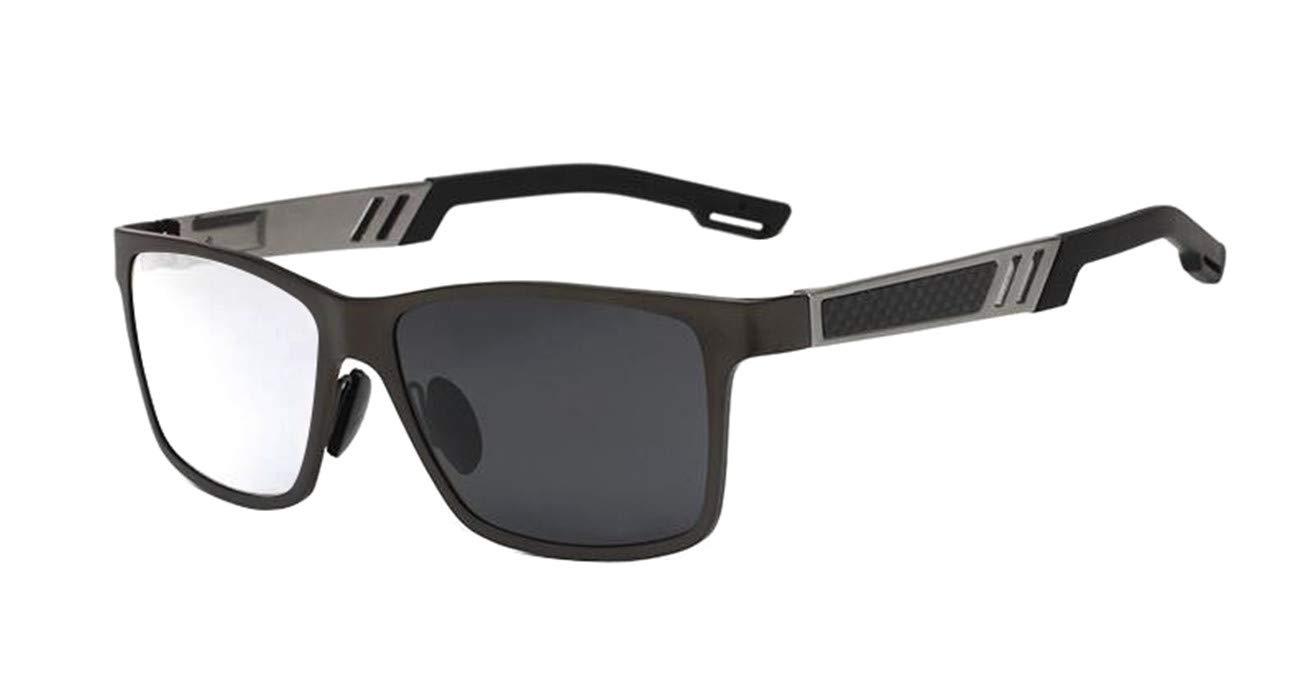 bestvision Men's Bifocal Aluminum Magnesium Rectangular Reading Glasses Transition Photochromic UV400 Sun Readers (Gray, 1.00)