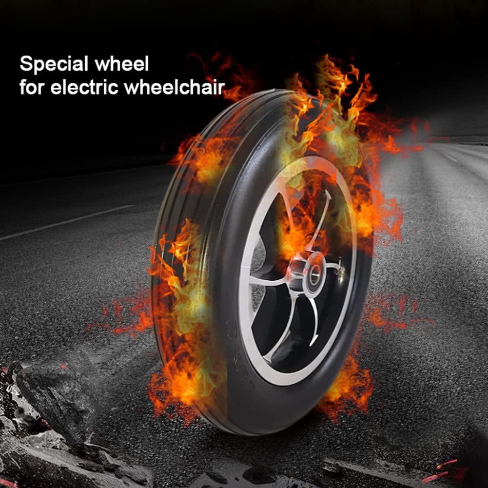 Generic 10 Inch Replacement Front Wheels, Small Pneumatic Tires, Electric Wheelchair Accessories, Anti-Slip Casters, Model 102, Bearing 12mm(1/2inch), 1 Pair