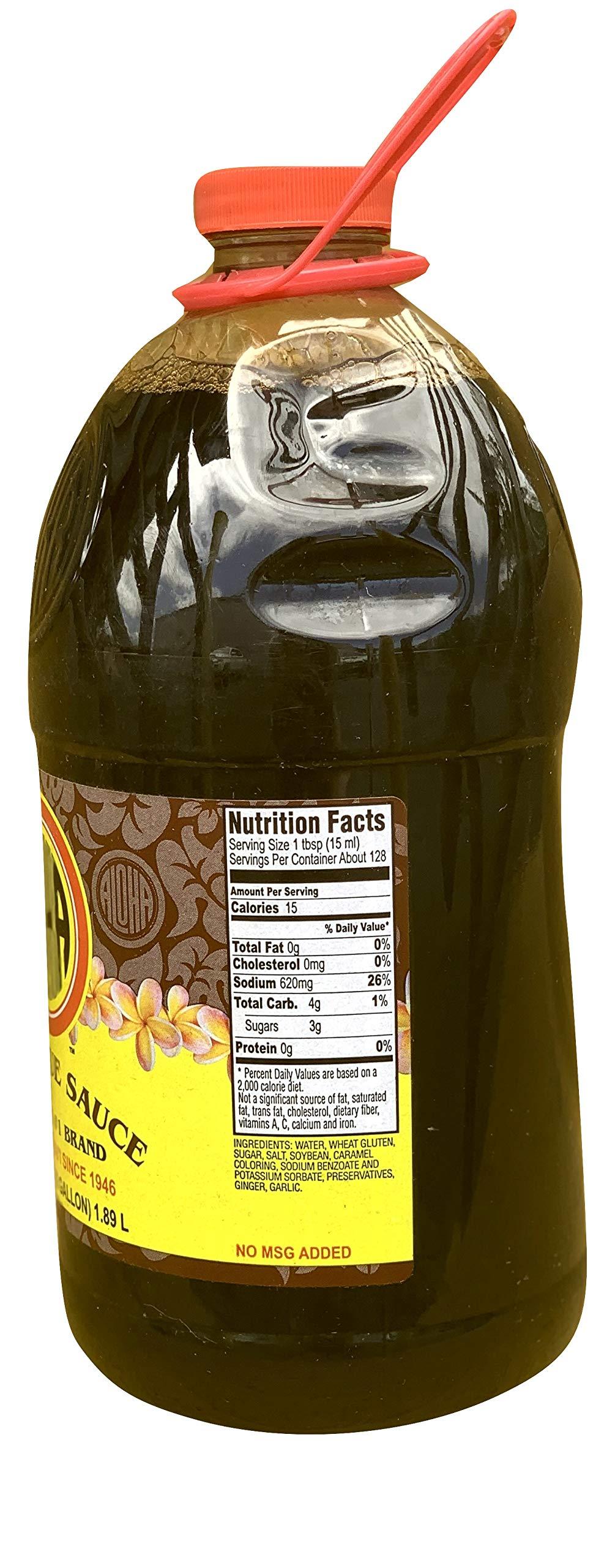 Aloha Shoyu Co. Aloha Shoyu - Hawaiian Style Barbecue Sauce - Zesty and Sweet Taste - Made in Hawaii - 1/2 Gallon