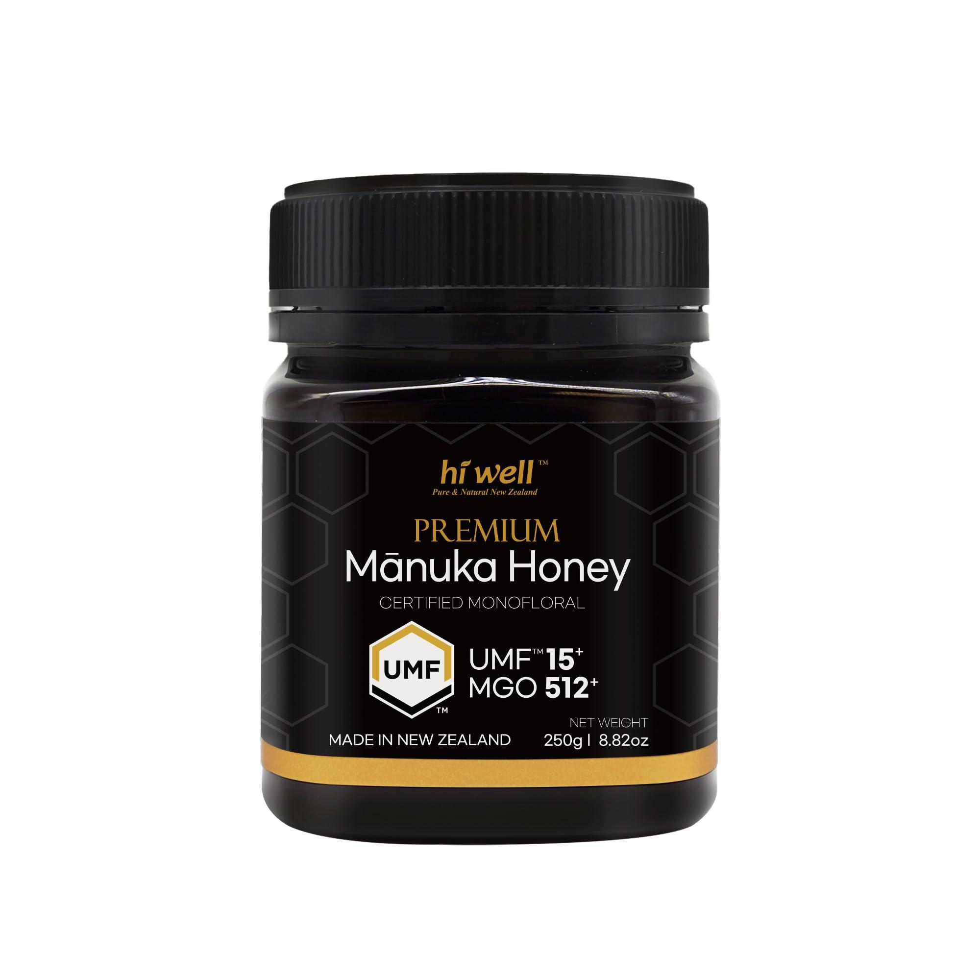 HI WELL PURE & NATURAL NEW ZEALAND Hi Well Premium Manuka Honey Certified Monofloral UMF 15+ MGO 515+ 250g