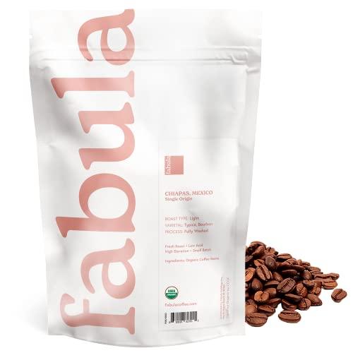 Fabula Fabula Coffee Light Roast Whole Beans - Organic - Low Acid - Single Origin - Non-GMO - Mold Free - 12 Ounces