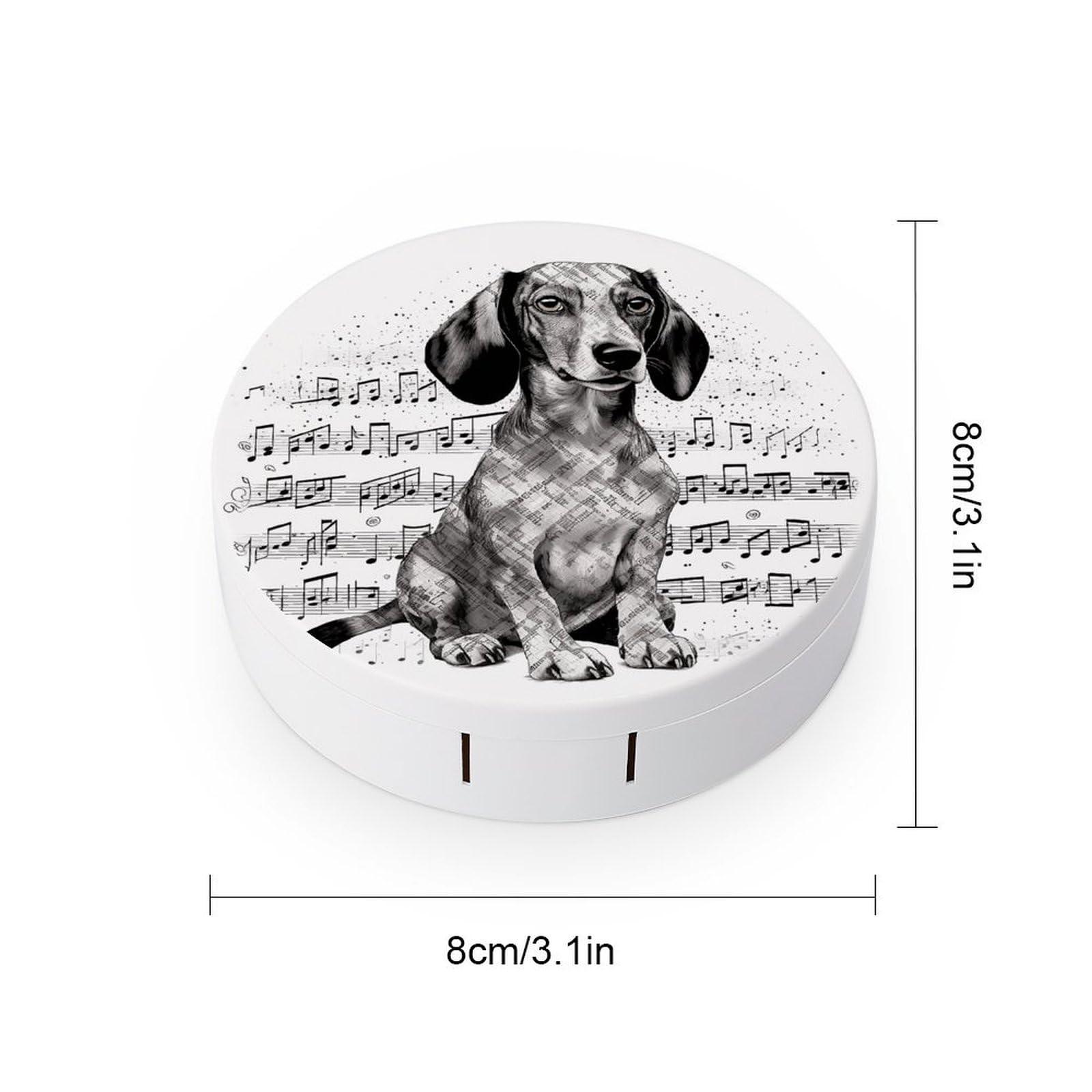 QWHJK QWHJK Contact Lens Case,Dachshund Music Notes Print Plastic Contact Lens Case,contact Lens Care Box,ontact Lens Travel Box