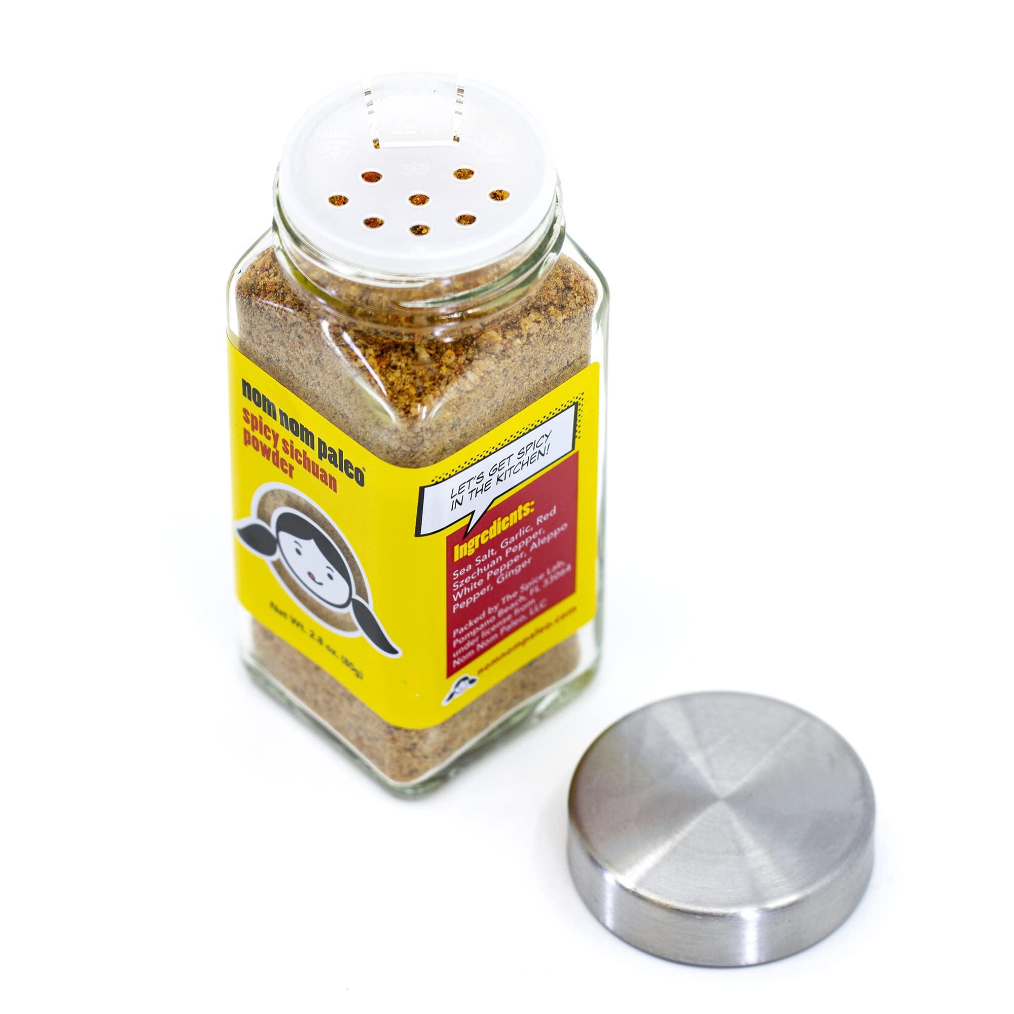 Nom Nom Paleo The Spice Lab Nom Nom Paleo Spicy Sichuan Peppercorn Powder, 2.8 oz French Jar, Gluten Free Seasoning with Szechuan Chili Flakes, Dried Sichuan Chili Powder, All Purpose Kosher, Non-GMO & Paleo Friendly
