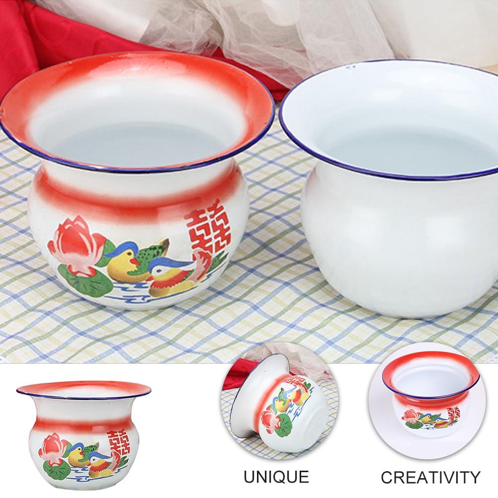 INOOMP INOOMP 1pc Spittoon Seat Urinal Night Time Pee Pot Portable Urinals Pee Bucket Urinal Bottle Urinal Cup Travel Urinal for Kids Adult Urine Pot Enamel Chew Indoor Basin Child