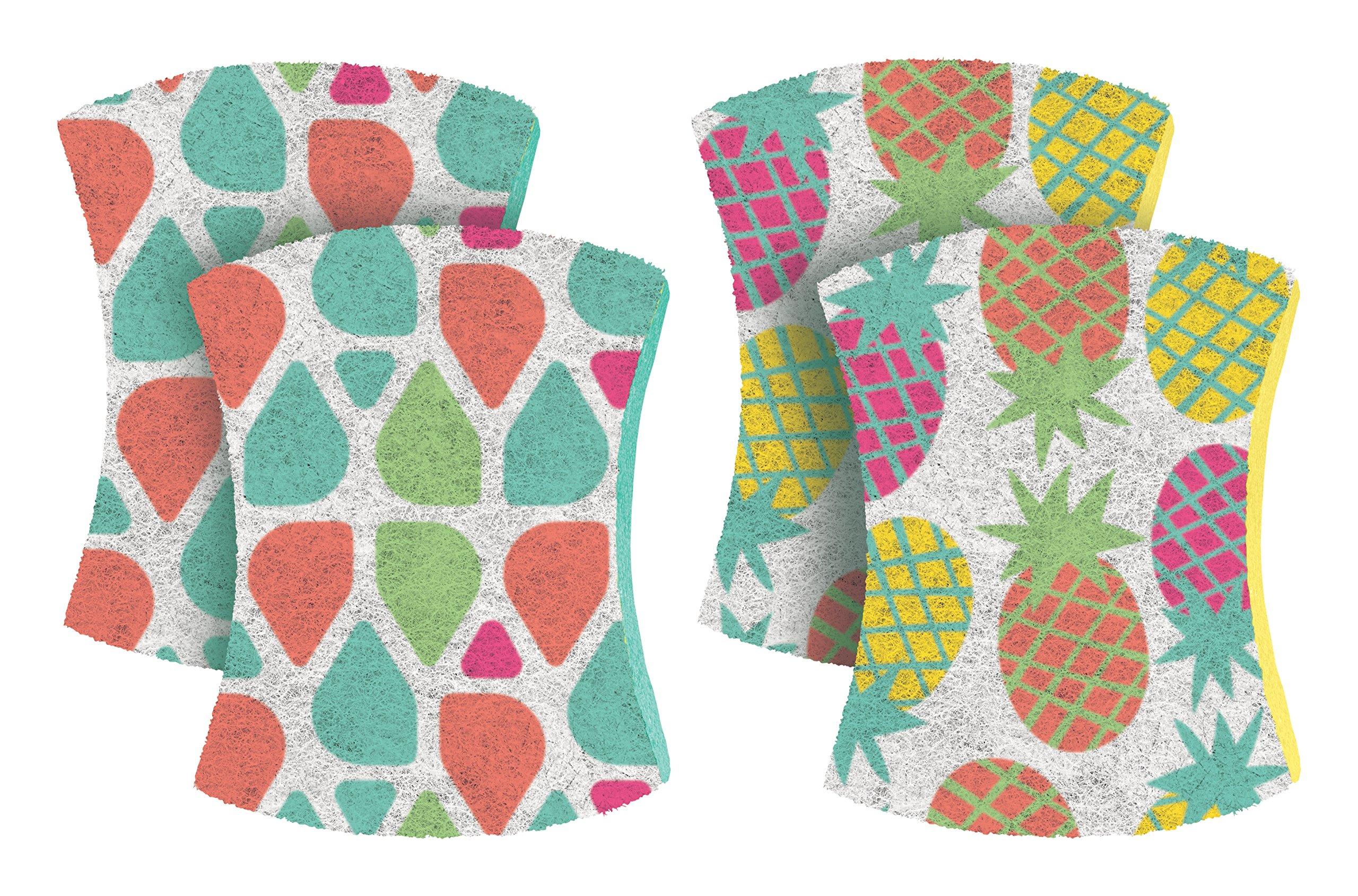 O-Cel-O Scotch-Brite ocelo No Scratch Scrub Sponges, 4 Sponges