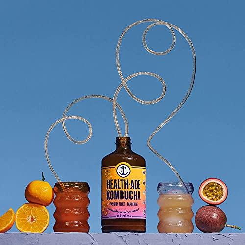 Health-Ade Health-Ade Kombucha Tea Organic Drink, Fermented Tea with Living Probiotics, Detoxifying Acids, Supports Gut Health, Non-GMO, Vegan, Gluten Free, 12 Pack (16 Fl Oz Bottles), Passion Fruit Tangerine
