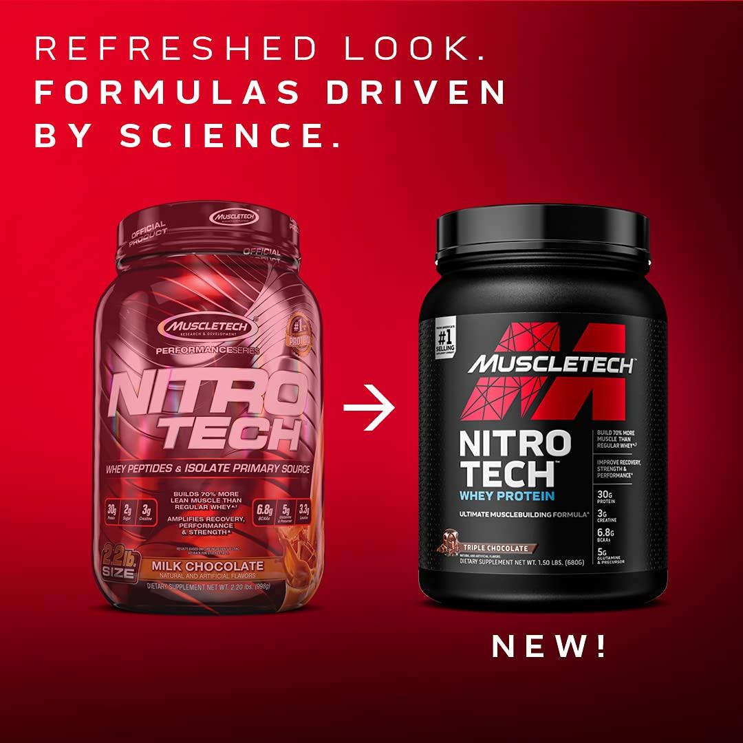 MuscleTech MuscleTech Cell-Tech Creatine Powder & Nitro-Tech Whey Protein Powder Bundle | Muscle Builder & Recovery Formula | 6 lbs Creatine & 4 lbs Whey | Strawberry Flavor