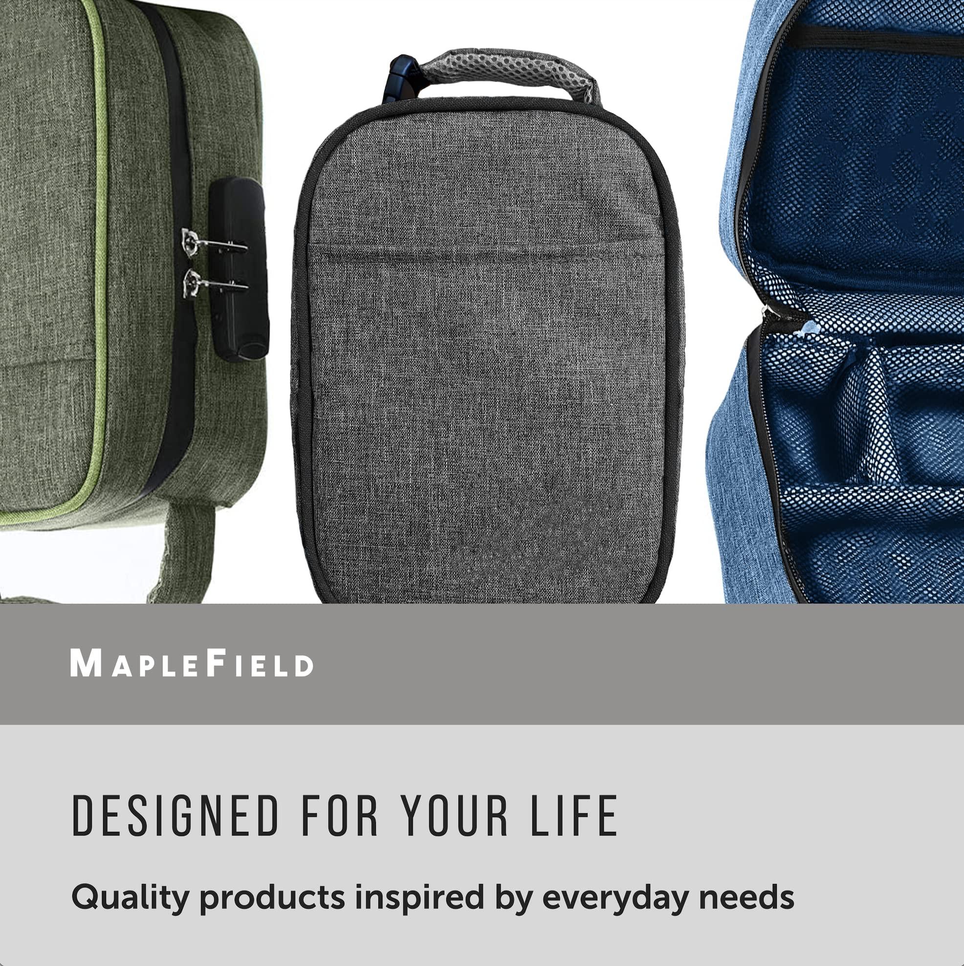 Maplefield Smell Proof Stash Box for Herbs and Spices - Smell Proof Bag with Grinder, Bags and Container - Take Your Stash With You - Odor Proof Container for Food - Smellproof Lockbox for Discreet Carrying