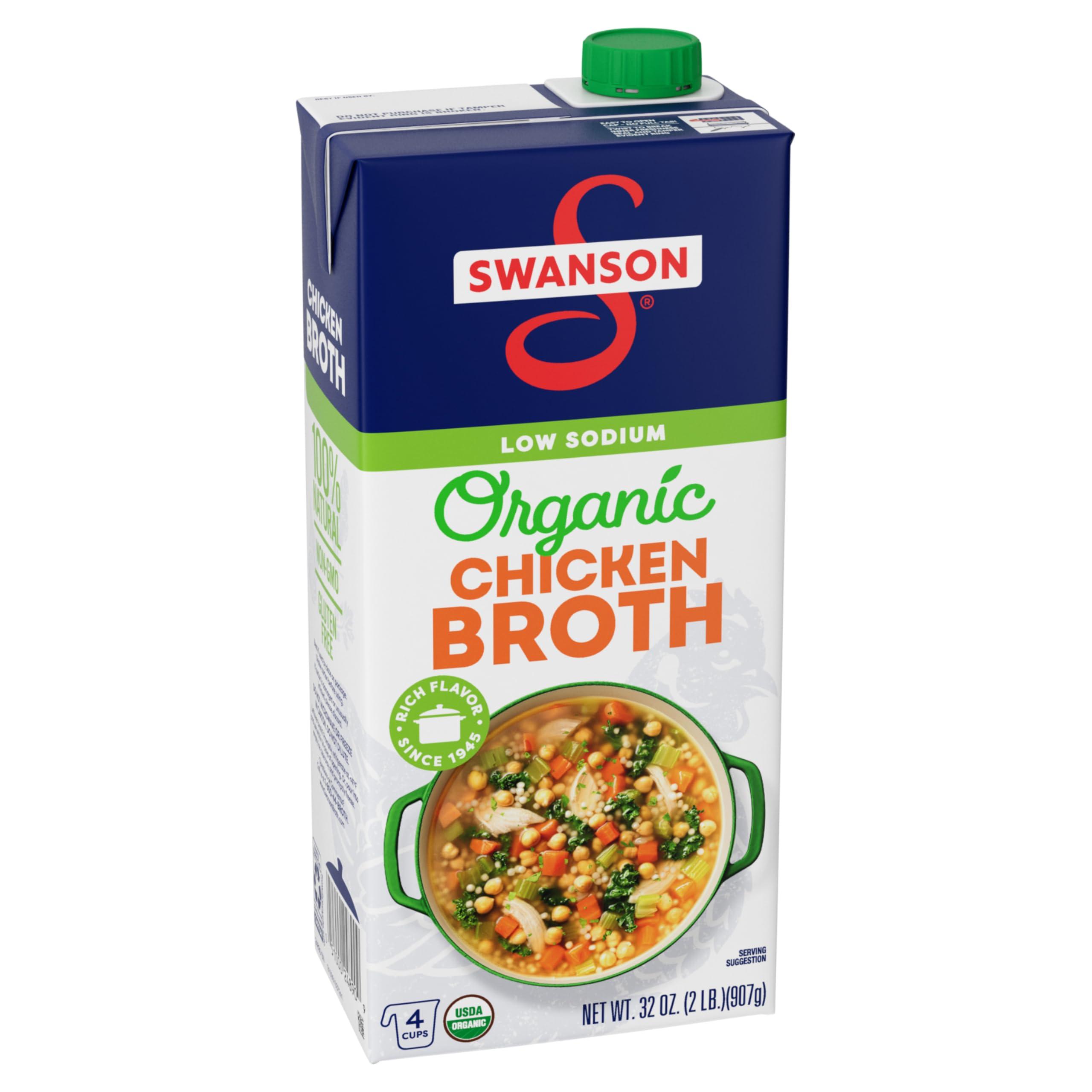 SWANSON S Swanson 100% Natural Low Sodium Organic Chicken Broth, 32 oz Carton