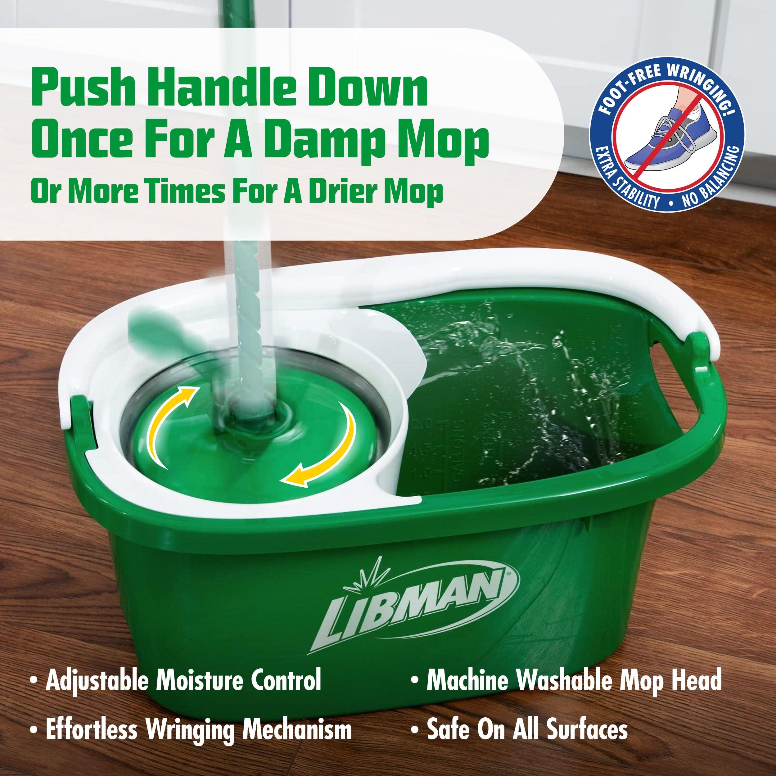 Libman Libman Tornado Spin Mop System | Mop and Bucket with Wringer Set | Spin Mop | Floor Mop | Libman Mop | Mops for Floor Cleaning | Hardwood Floor Mop | 1 Mop Head Included